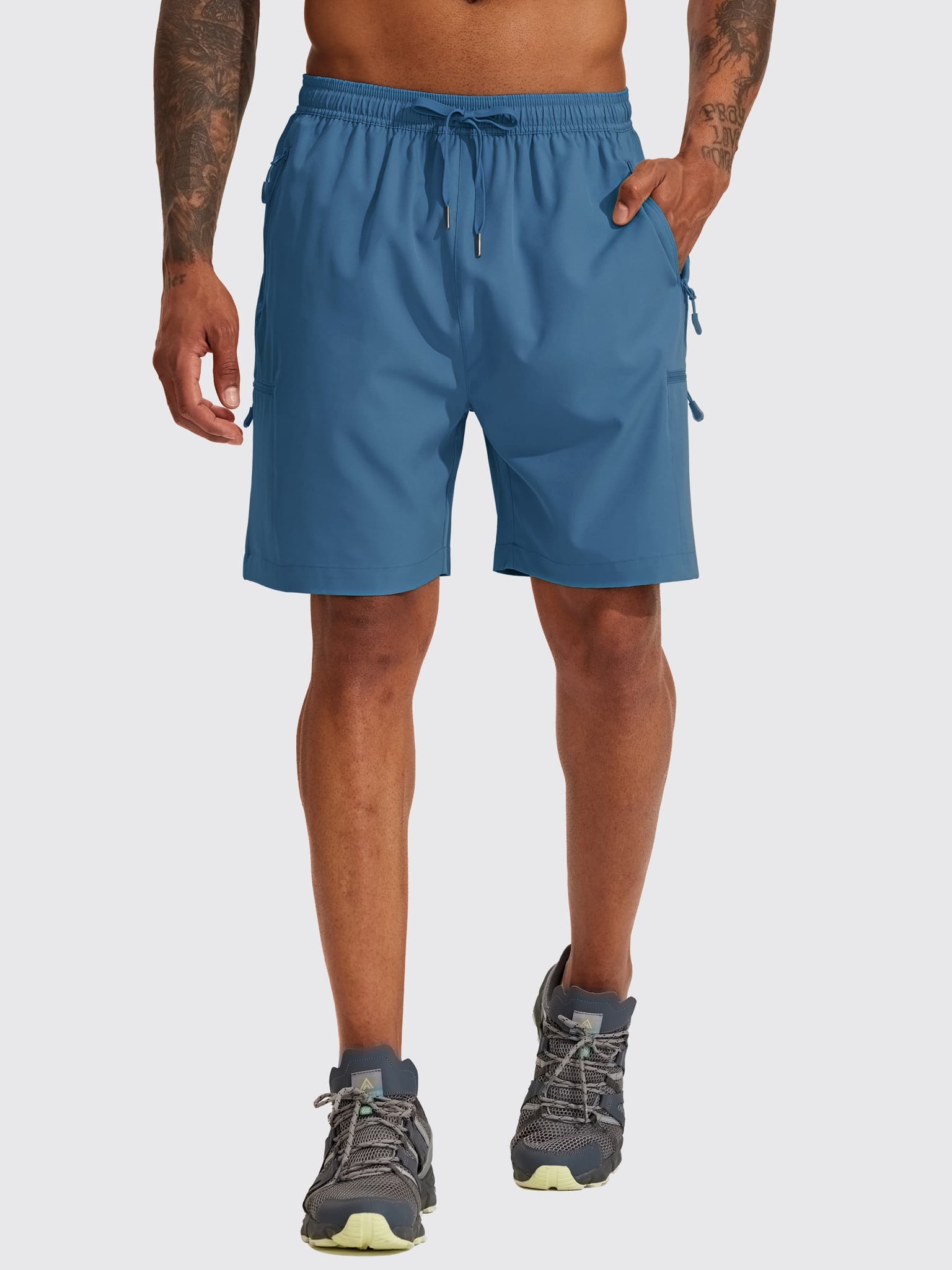 Men's Lightweight Cargo Shorts 7 Inch_Blue1