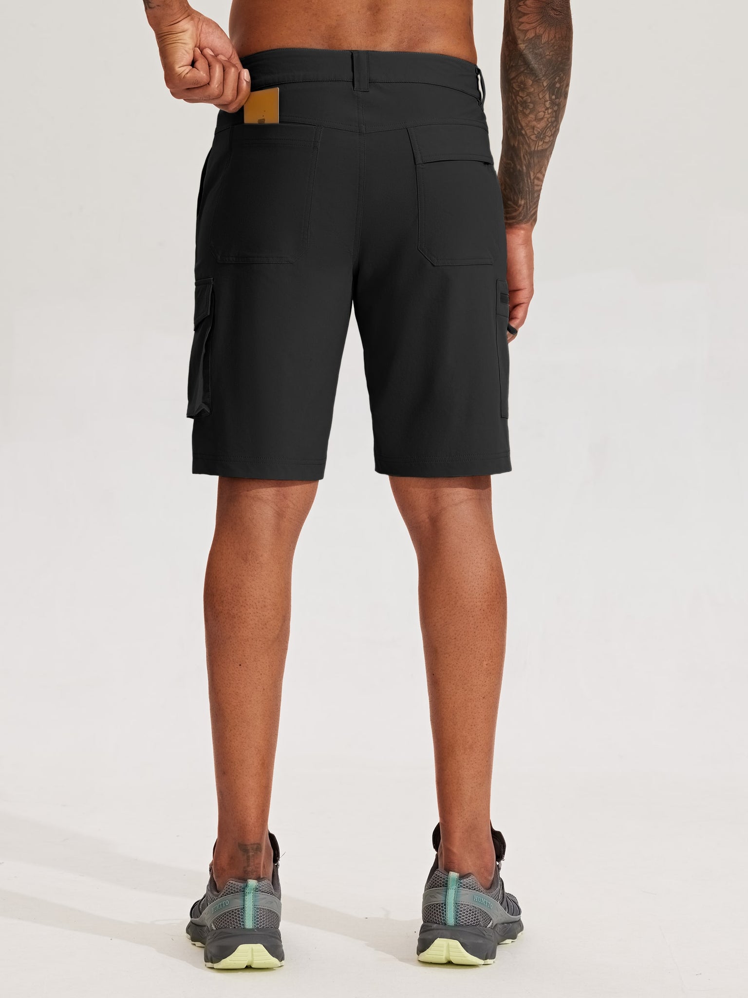 Men's Stretch Cargo Shorts 9 Inch_Black2
