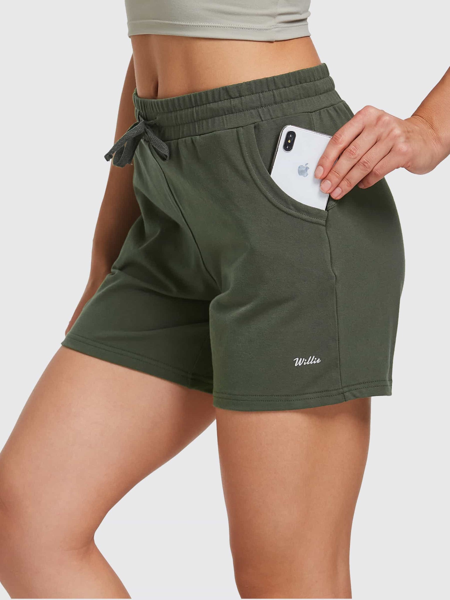 Women's Cotton Shorts with Pockets 5 Inch