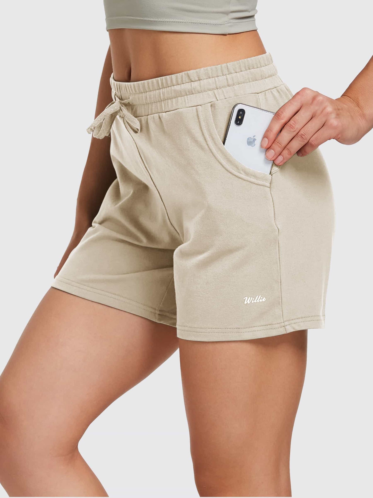 Women's Cotton Shorts with Pockets 5 Inch