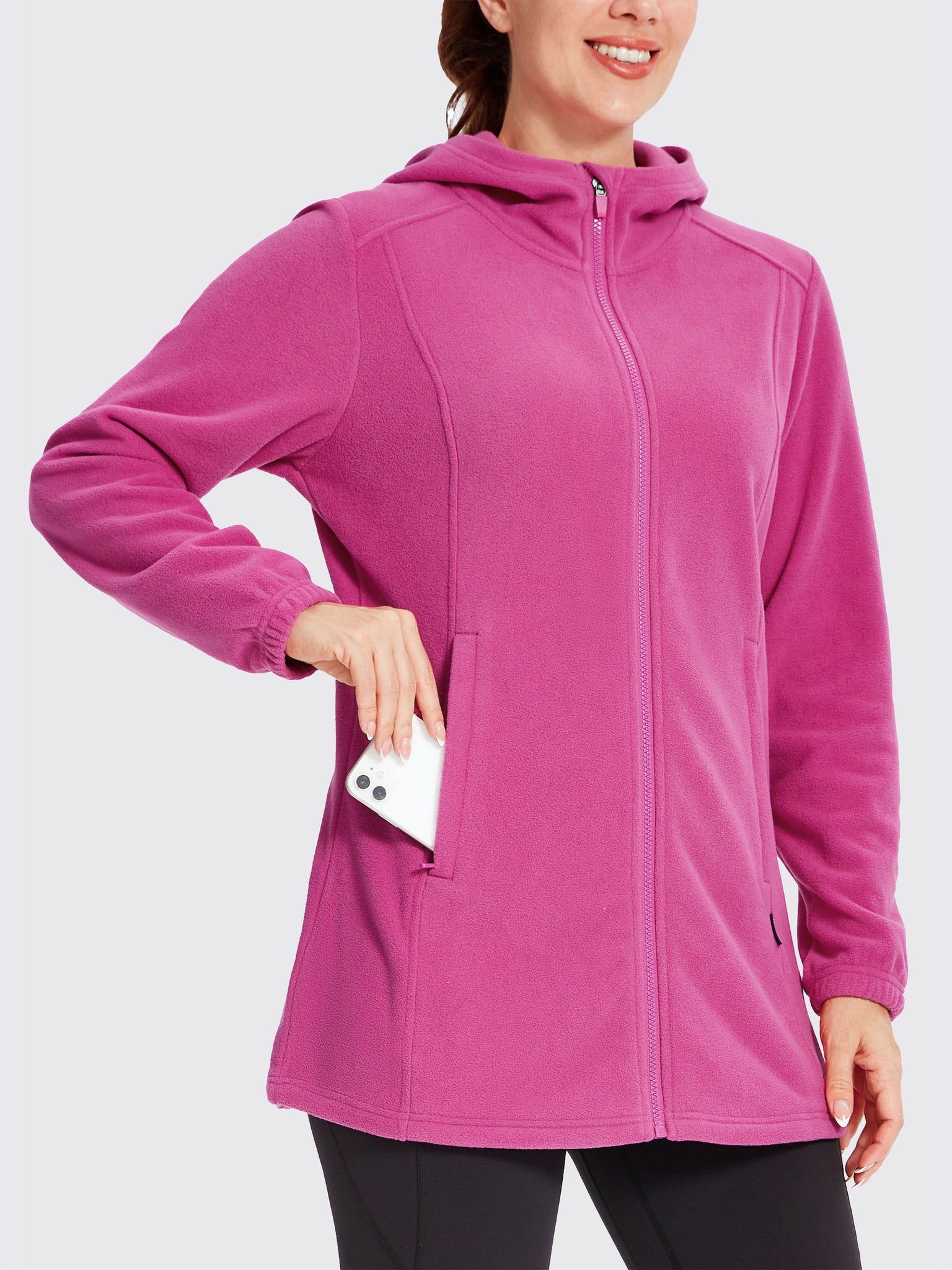 Women's Fleece Full-Zip Jacket Rose Pink1