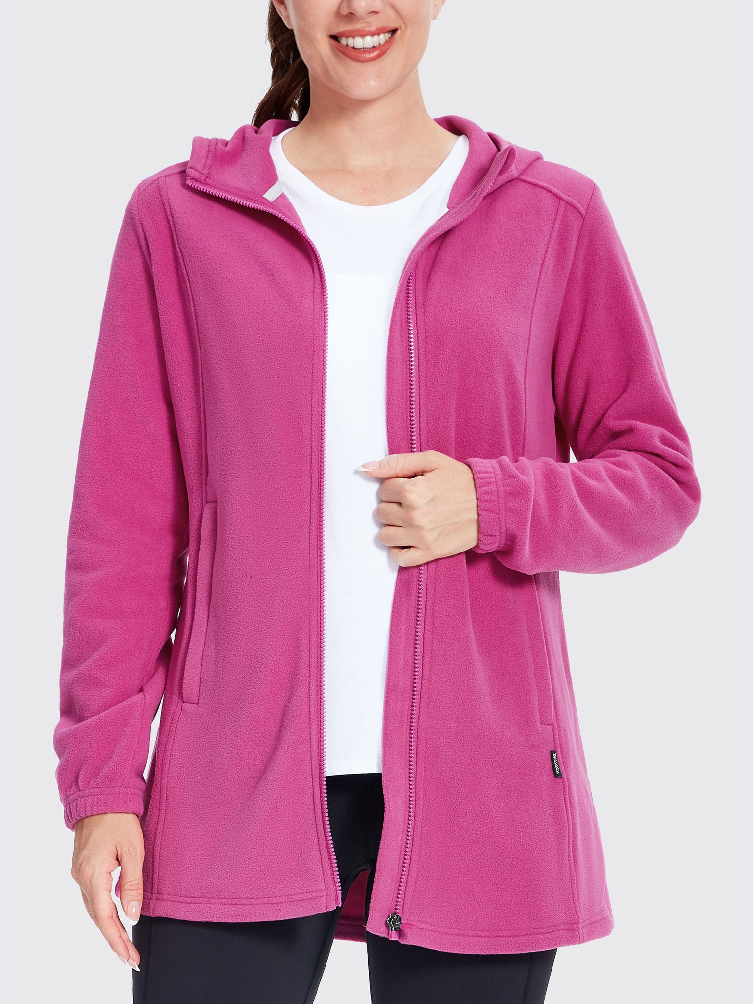 Women's Fleece Full-Zip Jacket Rose Pink2